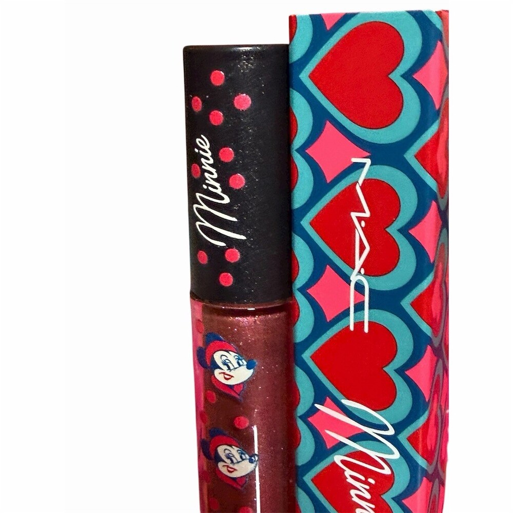 MAC x Disney Minnie Mouse Lipglass Lip Gloss in Dress Up Shimmer NIB - Picture 3 of 15